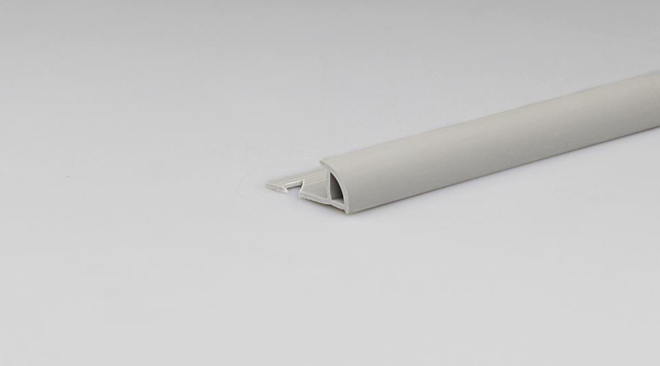 1/4 rond pvc mate gris clair 8mm