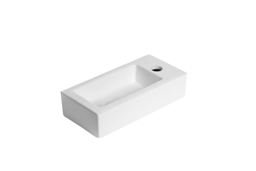 Vasque à poser céramique Lola 37,5x18x9cm blanc