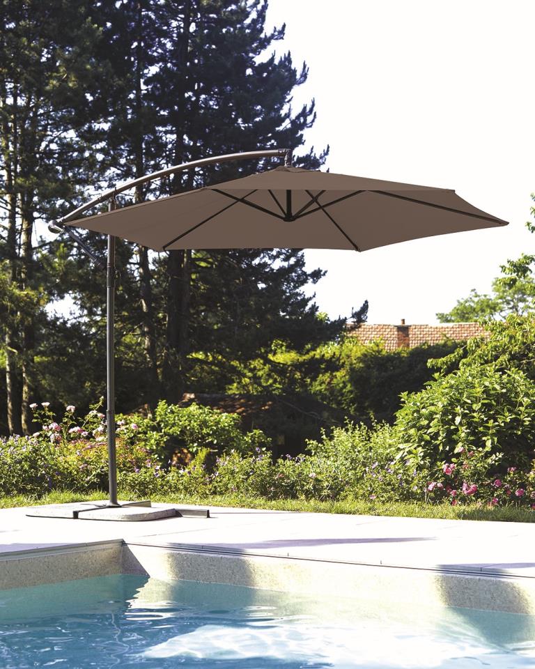  Parasol Déporté Aluminium "Superking" Taupe - Ø3m