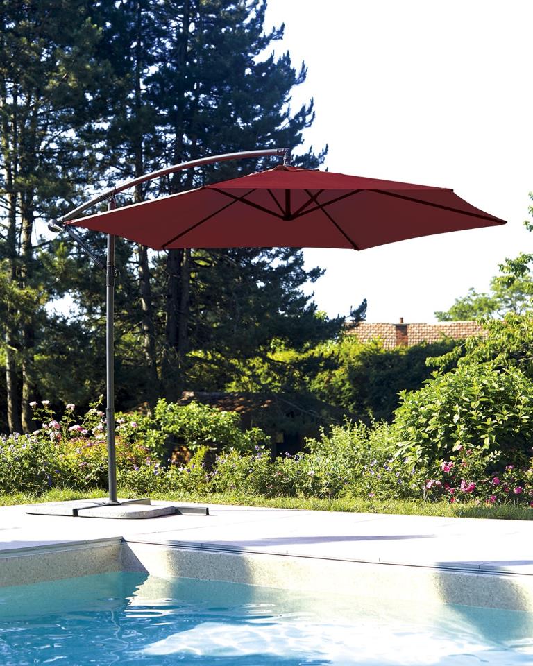 Parasol Déporté Aluminium "Superking" Bordeaux - Ø3m