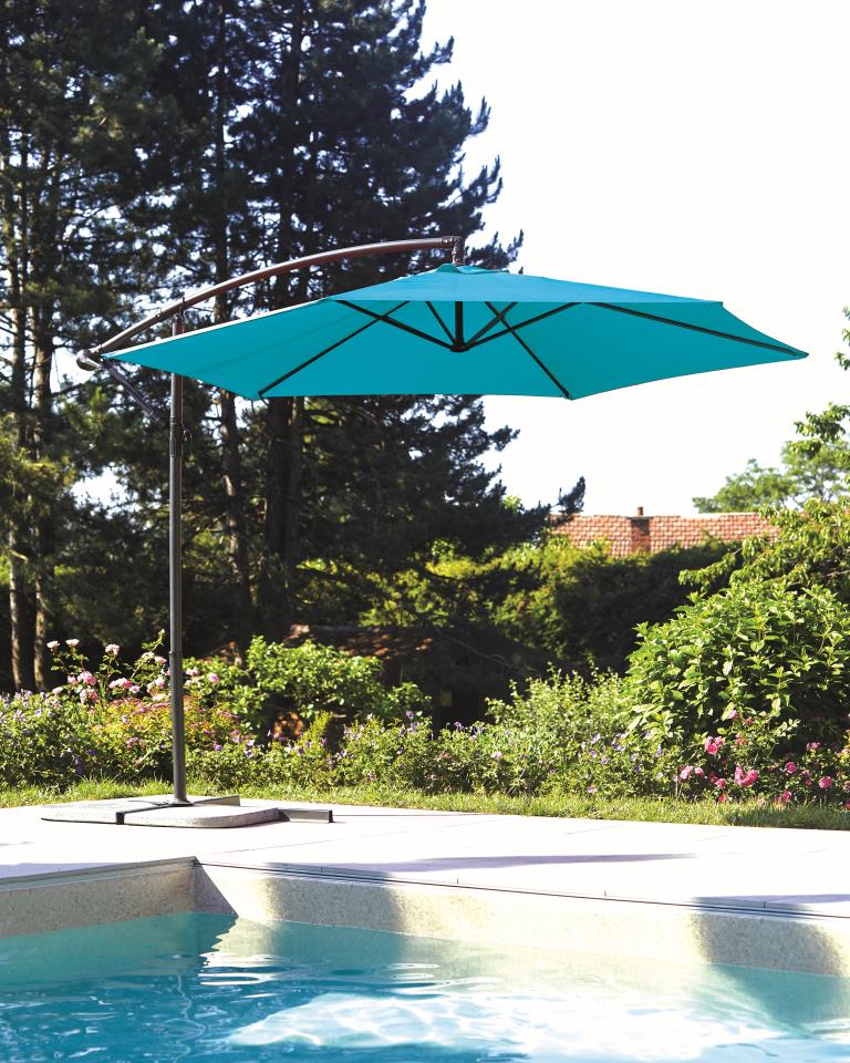  Parasol Déporté Alu "Superking" Bleu Canard - Ø3m