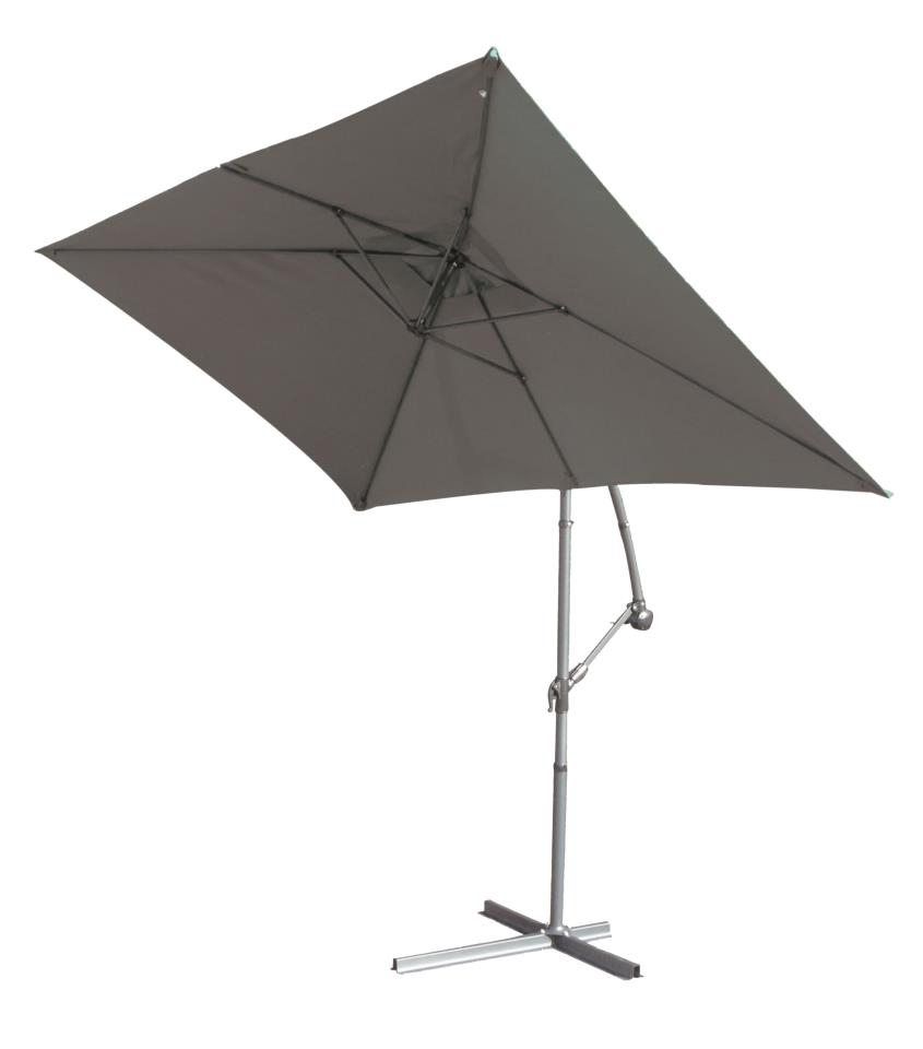 Parasol Déporté Aluminium Gris Anthracite Métal -  3x2m