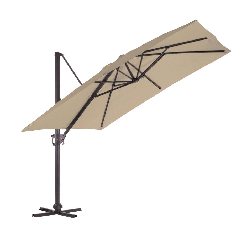 Parasol Déporté Aluminium Coloris Écru - 3x3m 