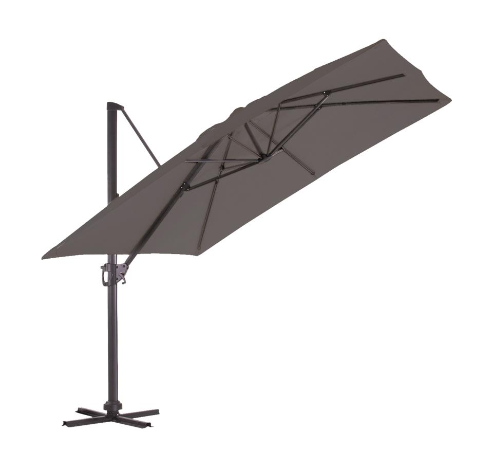 Parasol Déporté Aluminium Coloris Gris Anthracite -  3x3m 