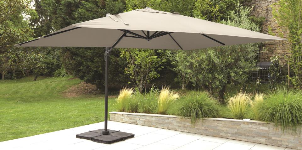 Parasol Déporté Aluminium Coloris Lin - 3x4m 