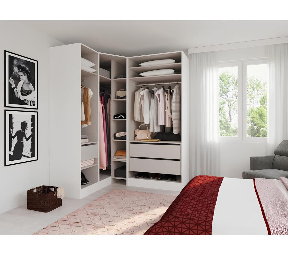 Rangement D'angle Extenso Blanc 6 Tablettes