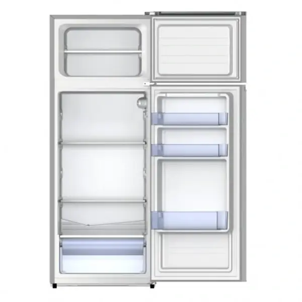 Réfrigérateur combiné double portes Nasco – 239L – 3 étagers au réfrigérateur – Économique – Gris – SNASF2-350
