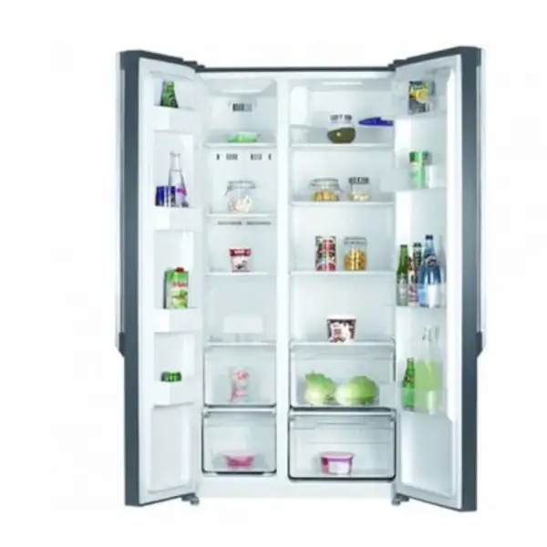 Réfrigérateur américain double portes réversible Nasco – 436L Net – Classe énergétique A++ – R600A – Pieds Ajustable – HNASF2-55.1S