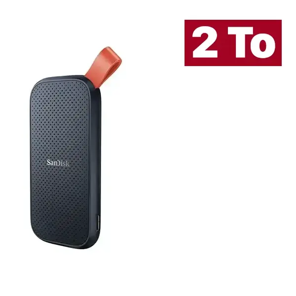 Disque Dur SSD portable SanDisk  – 2To – Jusqu’à 800 Mo/s – Type-C – USB 3.2 – Gen 2 – SDSSDE30-2T00-G26