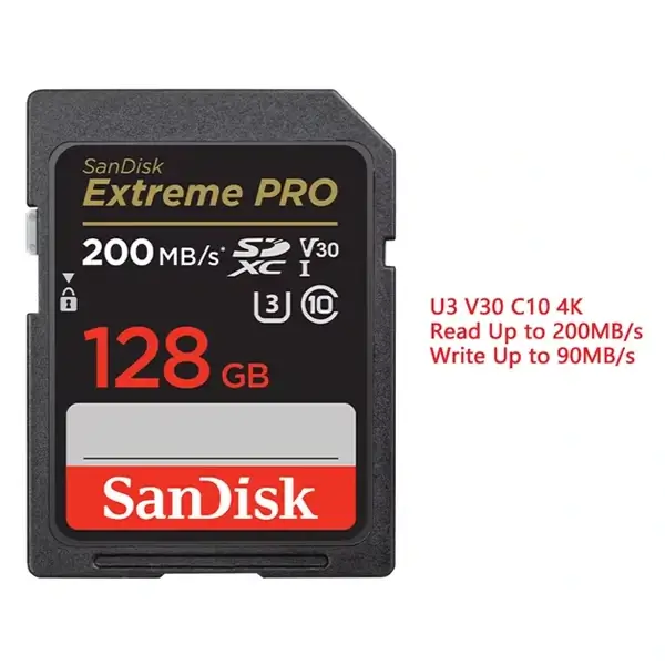 Carte mémoire SanDisk Extreme PRO SDHC UHS-I Card 128GO – Pour appareil Photo – SDSDXXD-128G-GN4IN