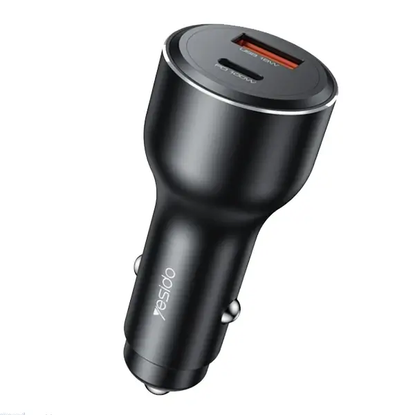 Chargeur De Voiture Ultra Rapide USB Yesido Y65 PD100W Type-C + QC18W – Noir