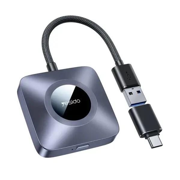 Adaptateur sans fil Yesido – USB vers Type-C – Wi-Fi double bande 2,4G/5G – Gris -KM23
