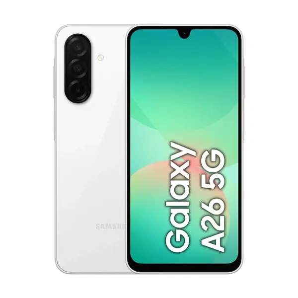 Samsung Galaxy A26 – 8Go de Ram – 256Go – Ecran 6.7″ – 5G – 50MP – Empreinte digitale – Facial – Code à chiffres – Batterie 5000 mAh – Blanc