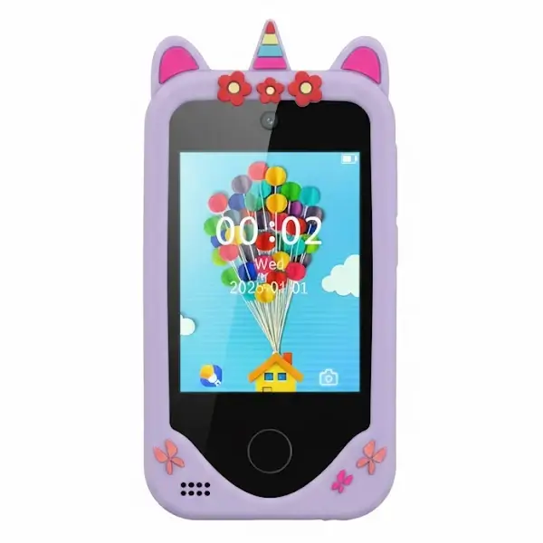 Téléphone éducatif pour enfants – Écran couleur 2.8″ avec double caméra et jeux intégrés – Licorne – 2025646576 – Violet