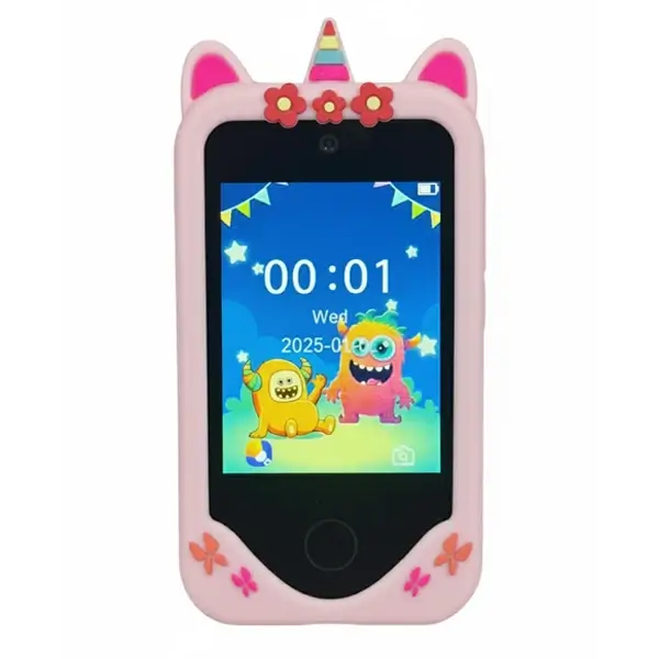 Téléphone éducatif pour enfants – Écran couleur 2.8″ avec double caméra et jeux intégrés – Licorne – 2025646576 – Rose