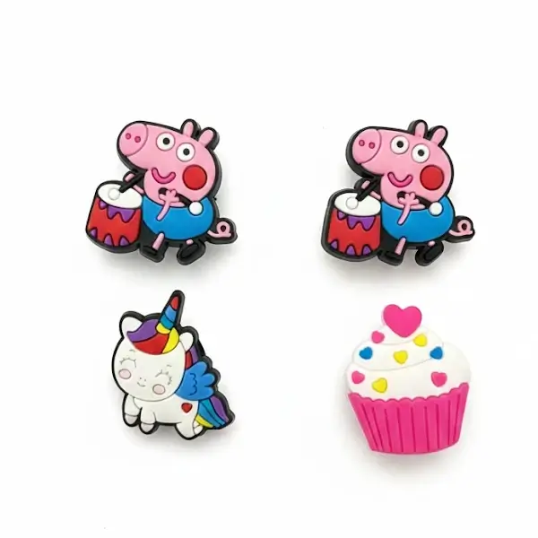 Pack de 4 stickers fille pour la Tablette Kidy Clips Tab – 2 cochons + 1 licorne + 1 glace