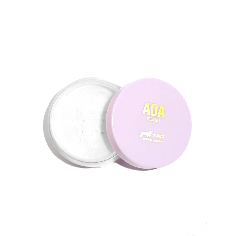 AOA Puff + Set Setting Powder Poudre Libre Translucide Fixante + Houpette