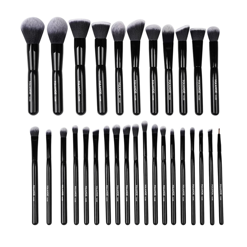 MAANGE Set de 30 Pinceaux de Maquillage Noir