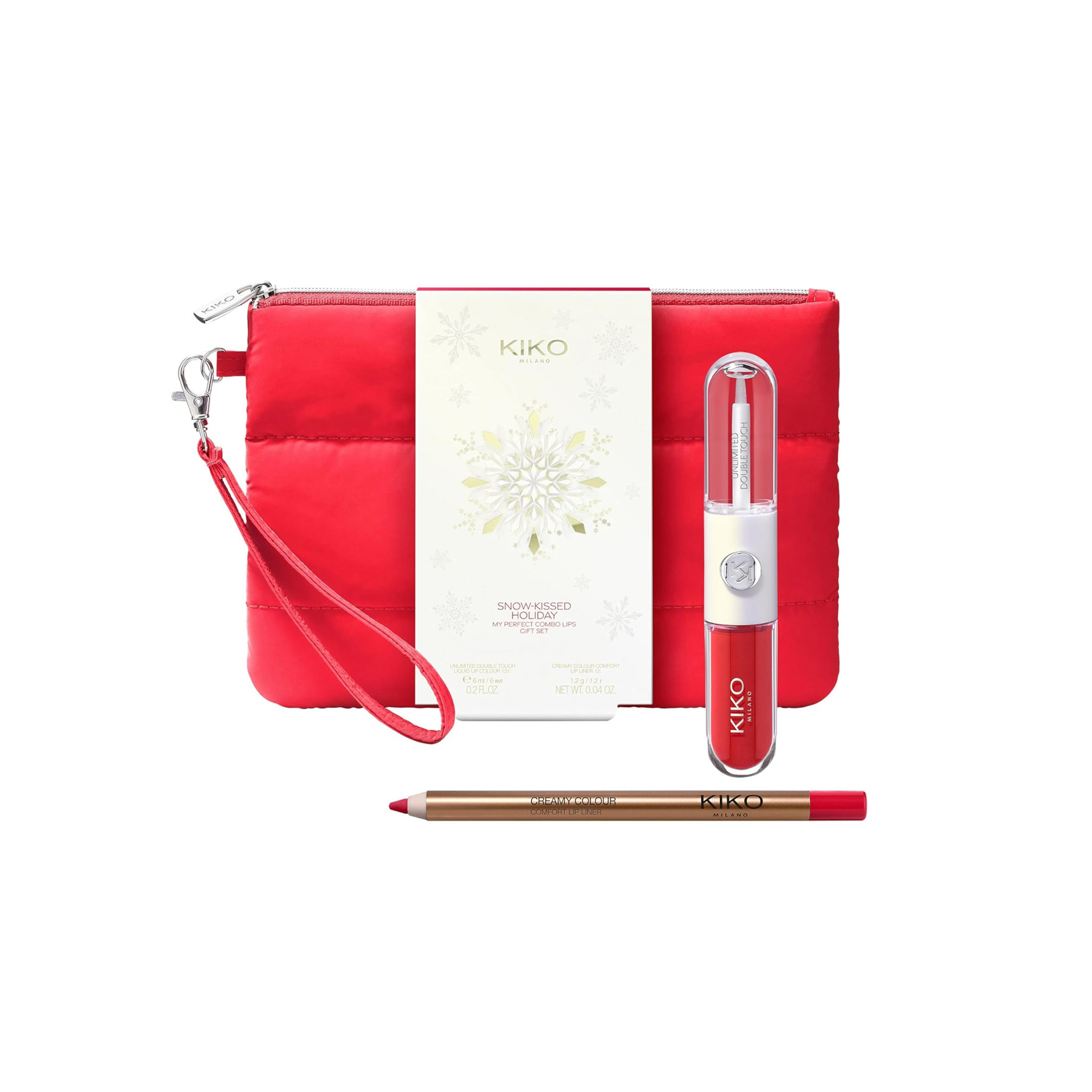 KIKO Snow-Kissed Holiday My Perfect Combo Lips Trousse de Rouge à Lèvres Liquide & Crayon