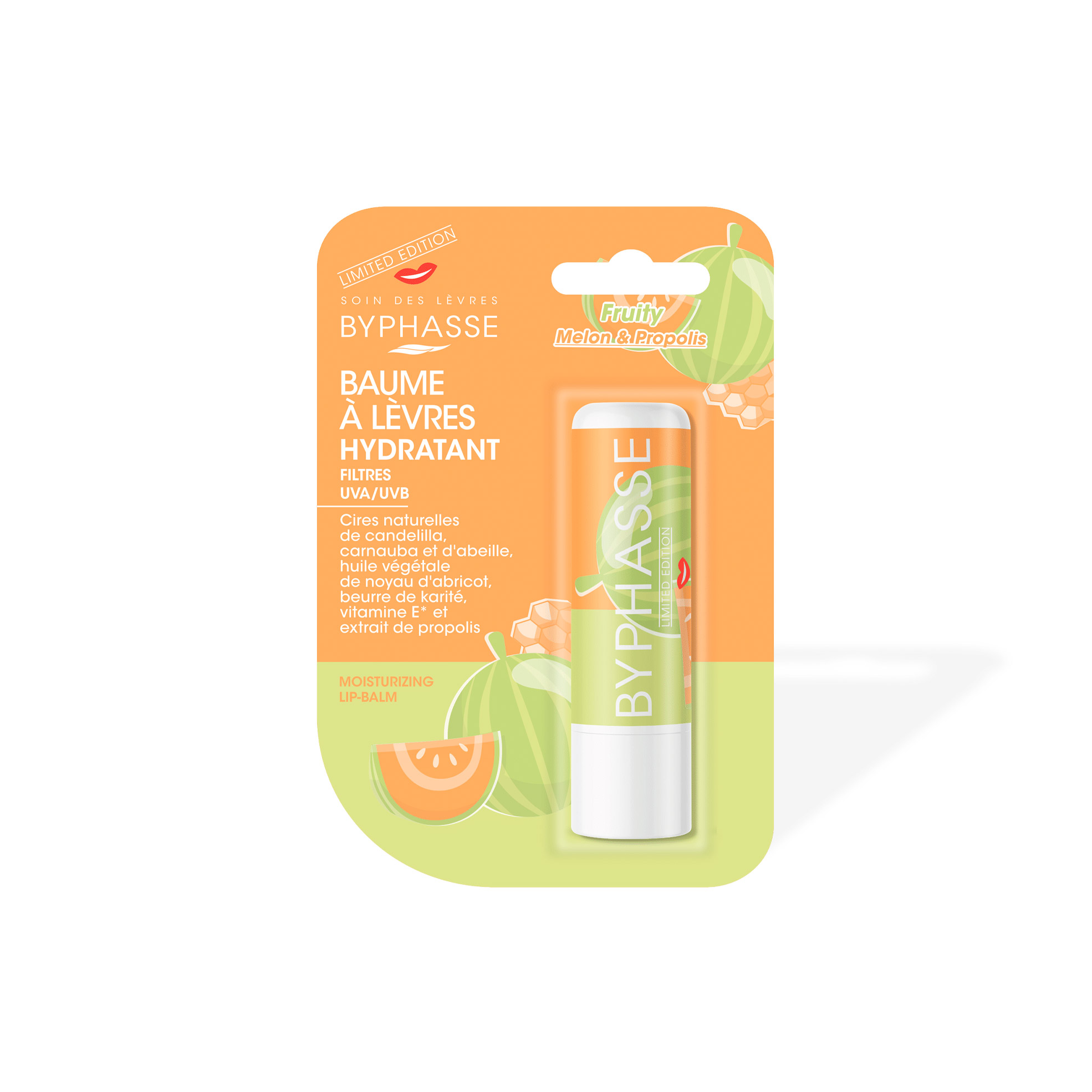 BYPHASSE Baume à Lèvres Hydratant Coloré Fruity Melon & Propolis
