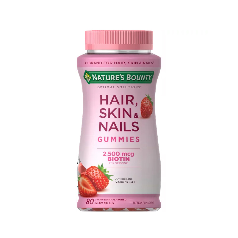 NATURE’S BOUNTY Bonbons Gélifiés Goût Fraise 2,500 mcg Biotine