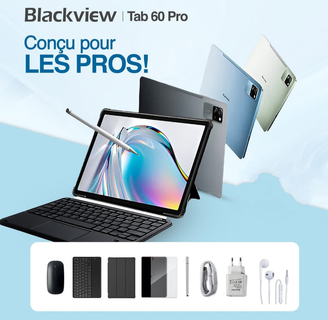 Blackview Tab 60 Pro Neuf 4G - 12 GB - 128 GB - 12 GB - 128 GB - 10'1 Pouces - 7700 mAh + Clavier + Antichoc + Souris + Fourreau