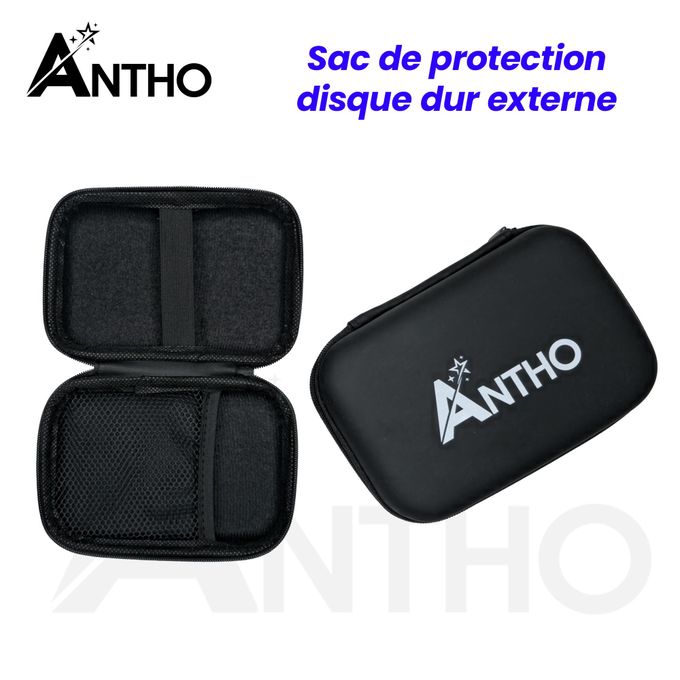 Sac De Protection AnthoPour Disque Dur Externe - Neuf - Noir