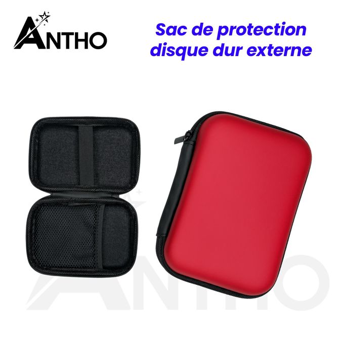 Sac De Protection AnthoPour Disque Dur Externe - Neuf - Rouge
