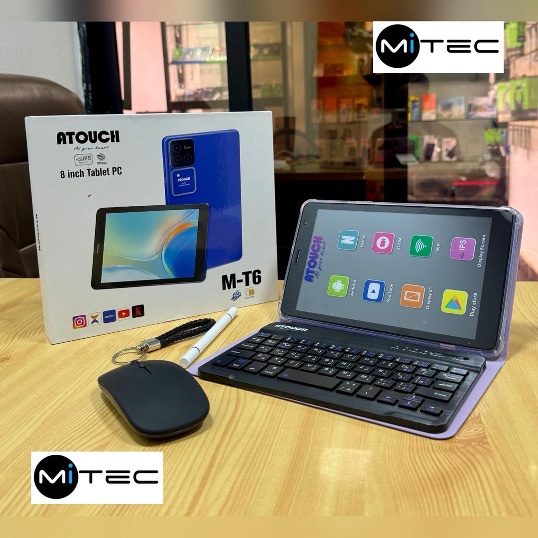 Tablette Educative ATouc MT6 Neuve - 4 GB - 128 GB - 8 Pouces - Prend Puce - Avec Clavier + Stylet + Souris - Android 14