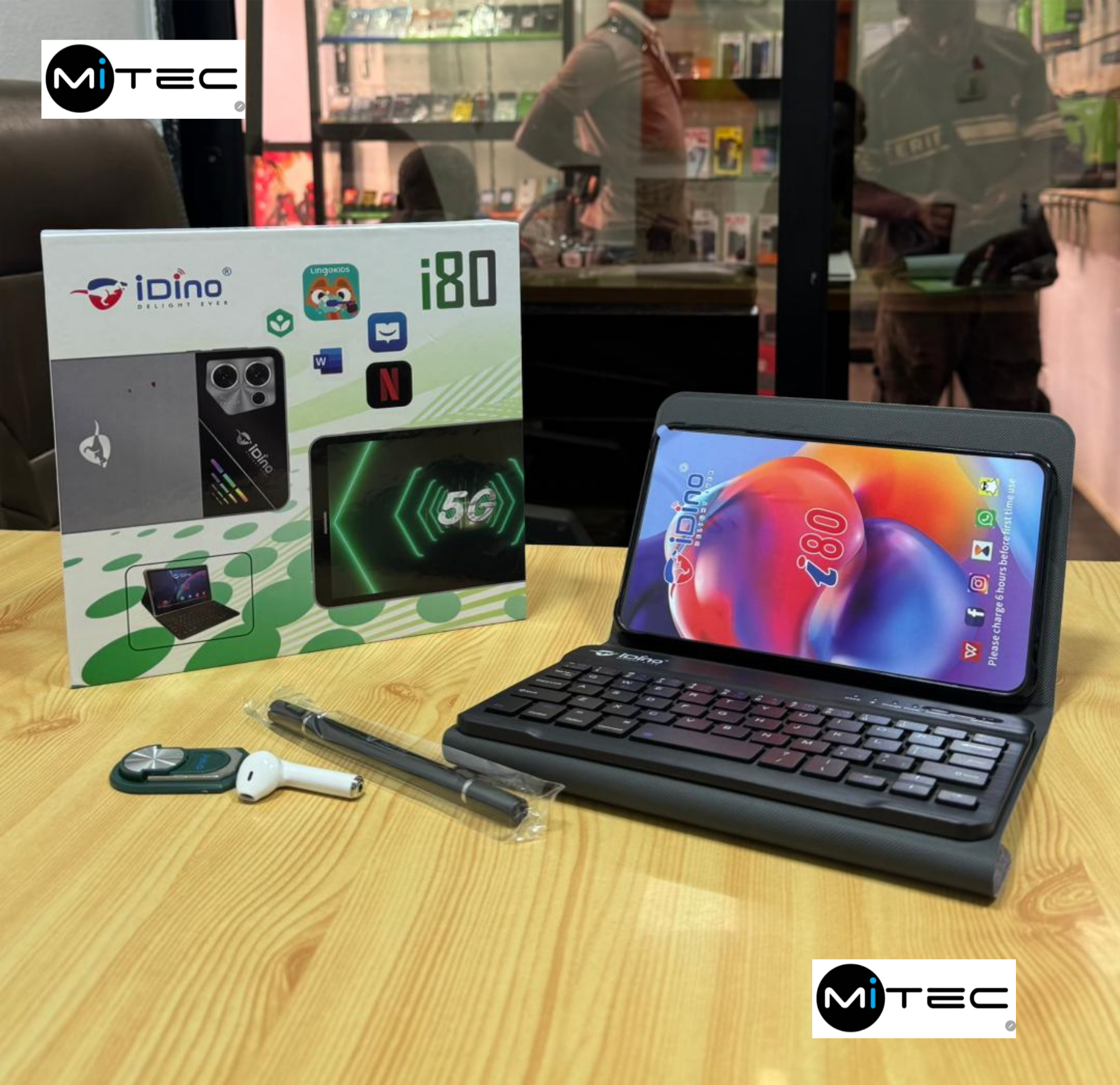 Tablette Educative Idino i80 Neuve - 4 GB - 128 GB - 7 Pouces - Prend Puce - Avec Clavier + Stylet + Écouteur Bluetooth - Android 13