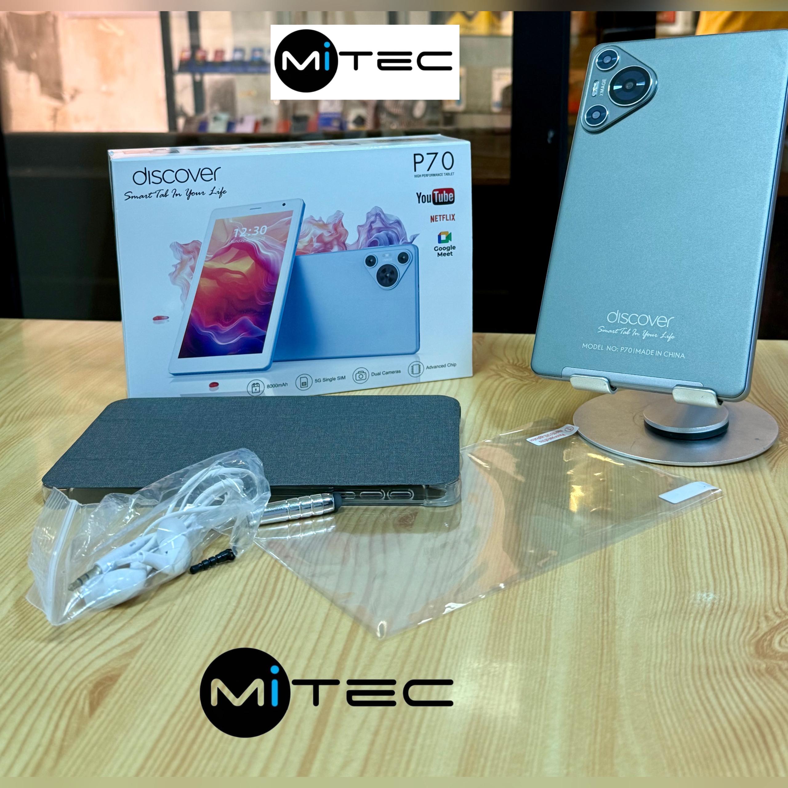 Tablette éducative Discover P70 Neuf - 4 GB - 128 GB - 5000 mAh - Avec Puce - 7 Pouces + Stylet + Coque À Rabat