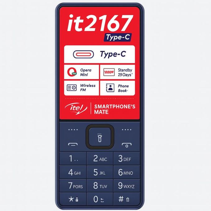 Bescla Itel It 2167 - 1.77 Pouces - 2 Carte Sim - 1000mAh - Petit Téléphone Basique - Téléphone à Touche
