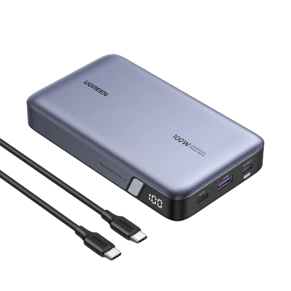 Powerbank UGREEN 20000mAh Original 100W Batterie Externe Portable USB C Pour Ordinateur Portable, Smartphone, Tablette, Etc