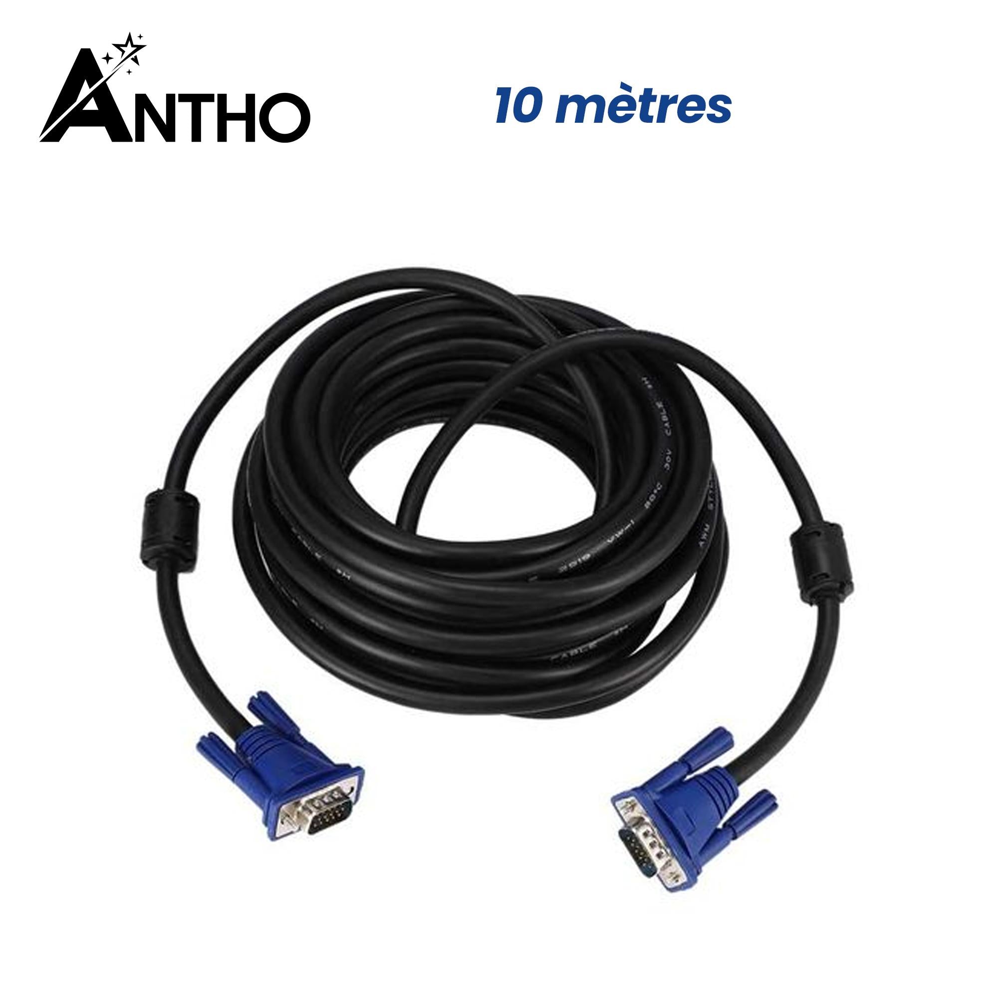 Cable VGA 10 mètres - 10m - male