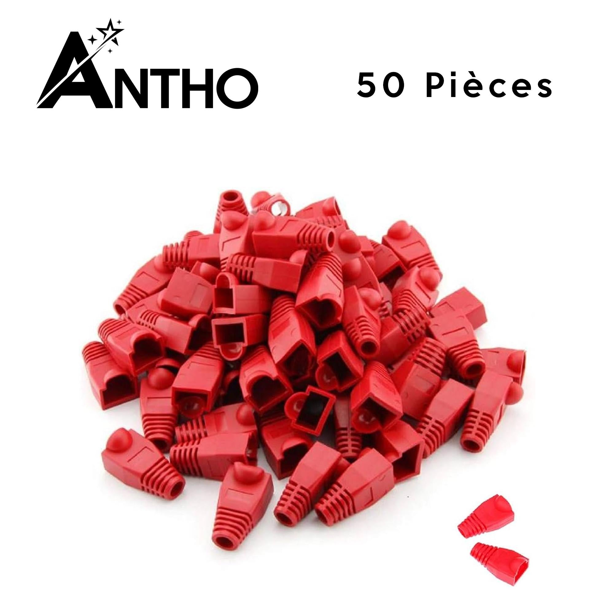 Lot De 50 Manchons RJ-45 Rouge - RJ45
