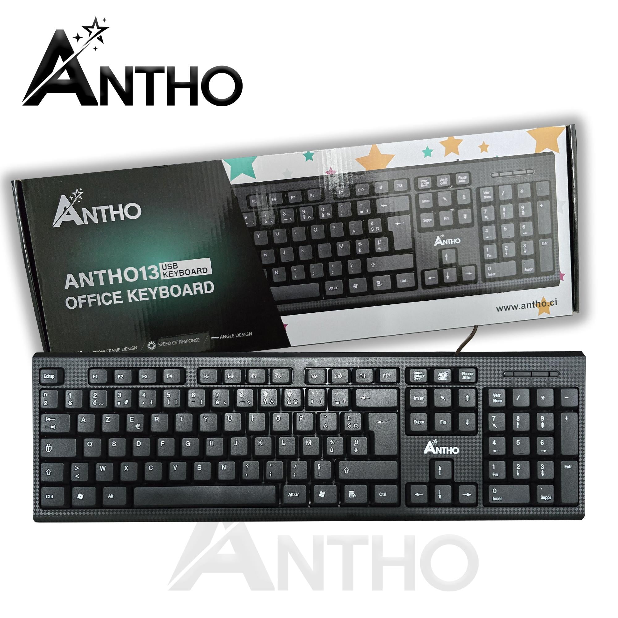 Clavier USB Filaire - Antho13 - Francais - Azerty - Alphanumérique
