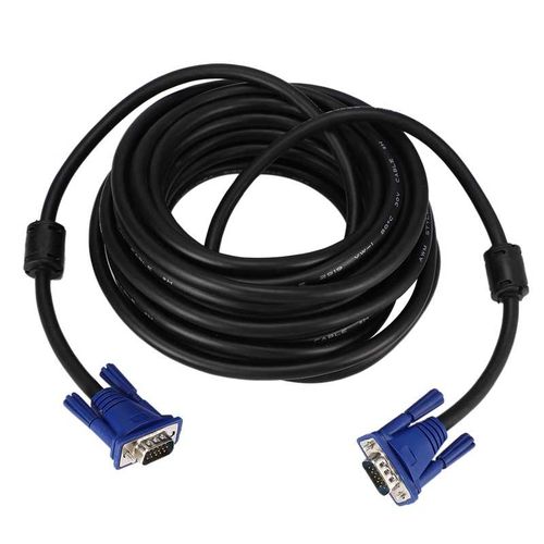 Cable VGA Male Vers Male 10m- Noir / Bleu
