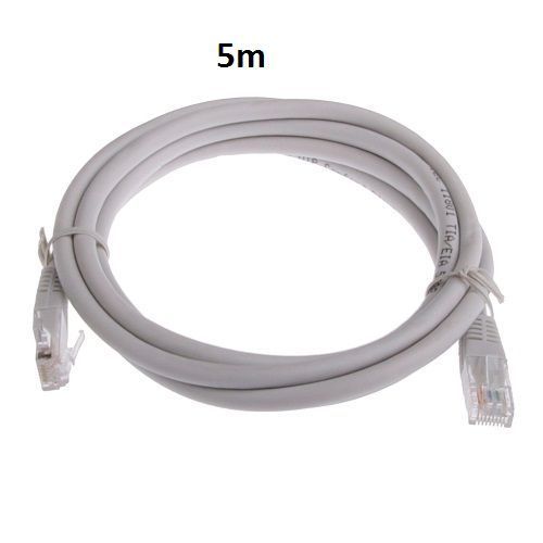 Câble Réseau FTP - 5m - Cat 6 - Blindé Et Serti - Gris