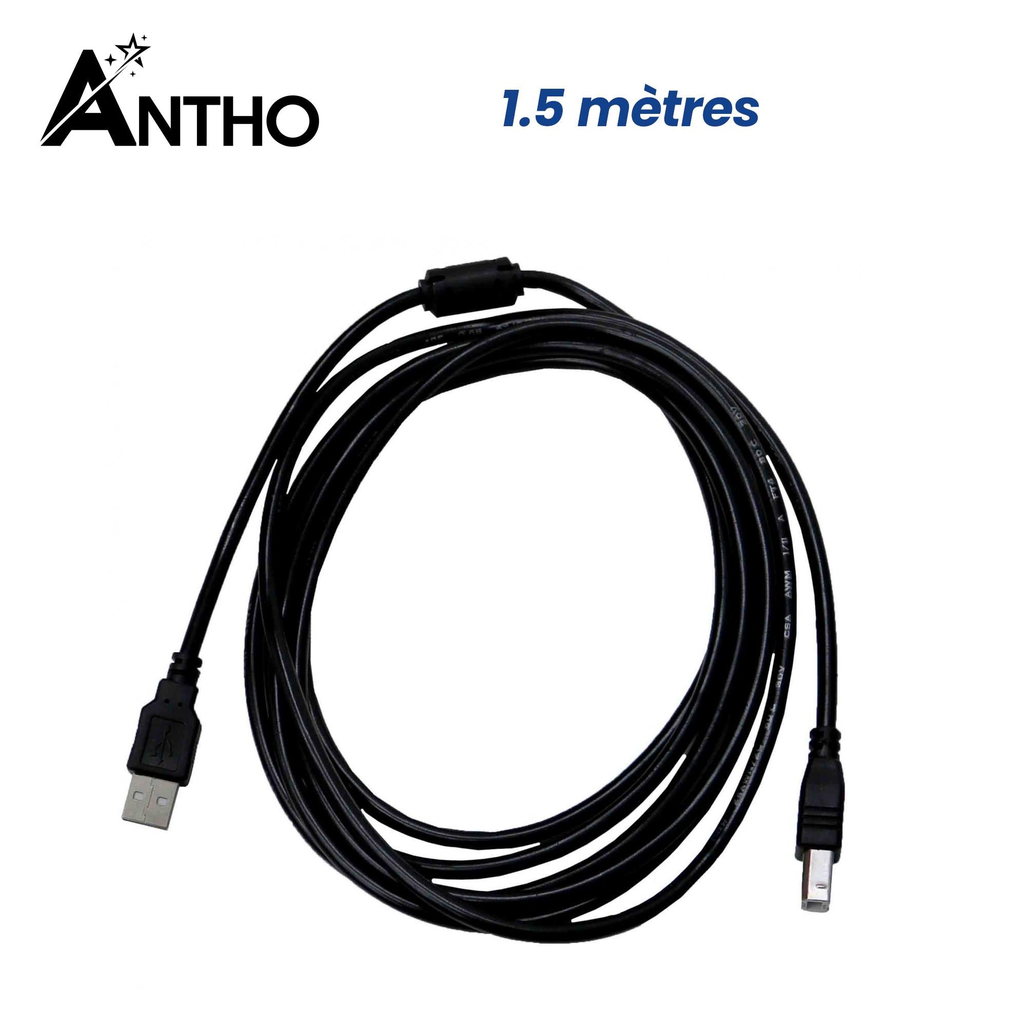 Cable imprimante USB - 1.5 mètres - 1.5m