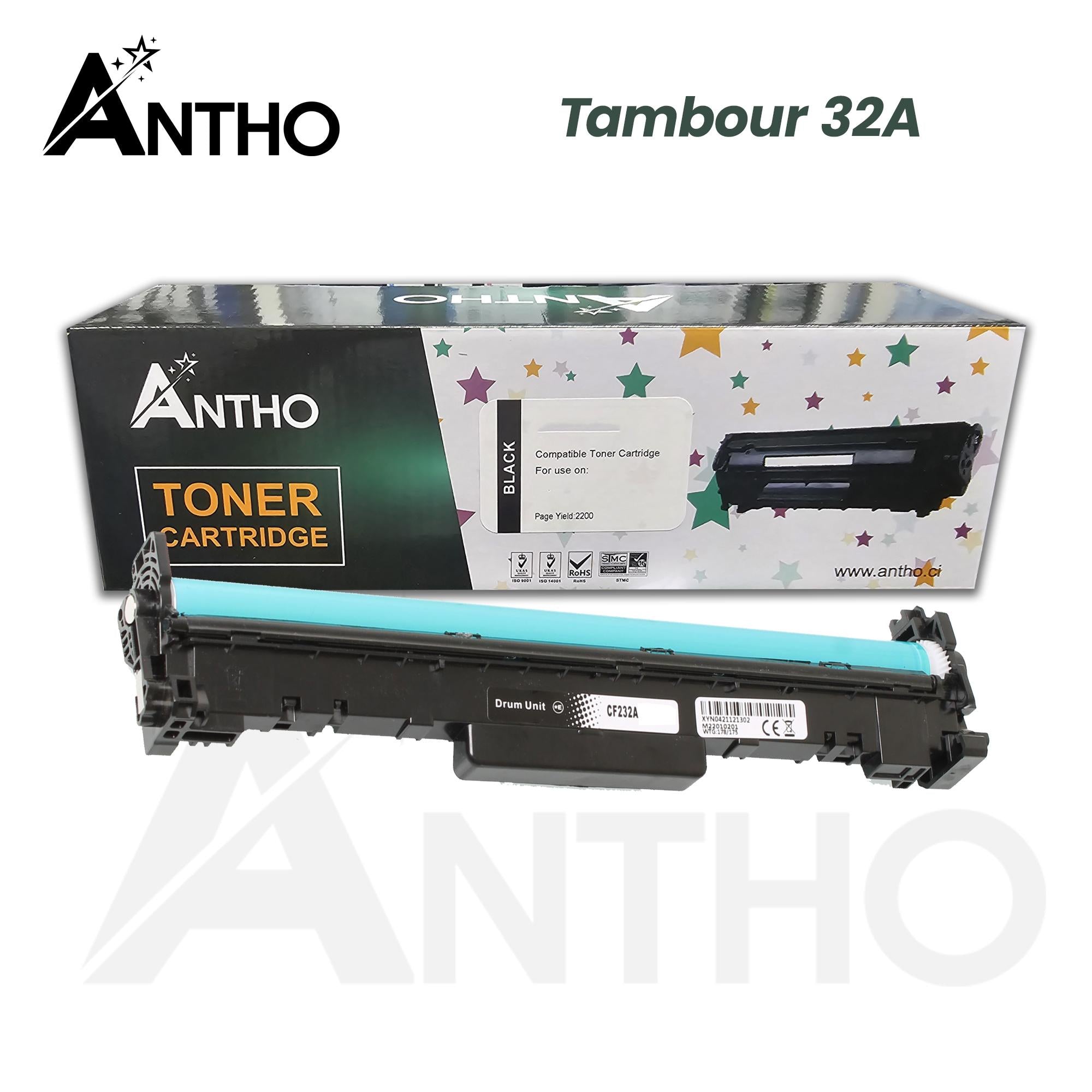 Tambour compatible 32A - CF232A - Ant - Noir
