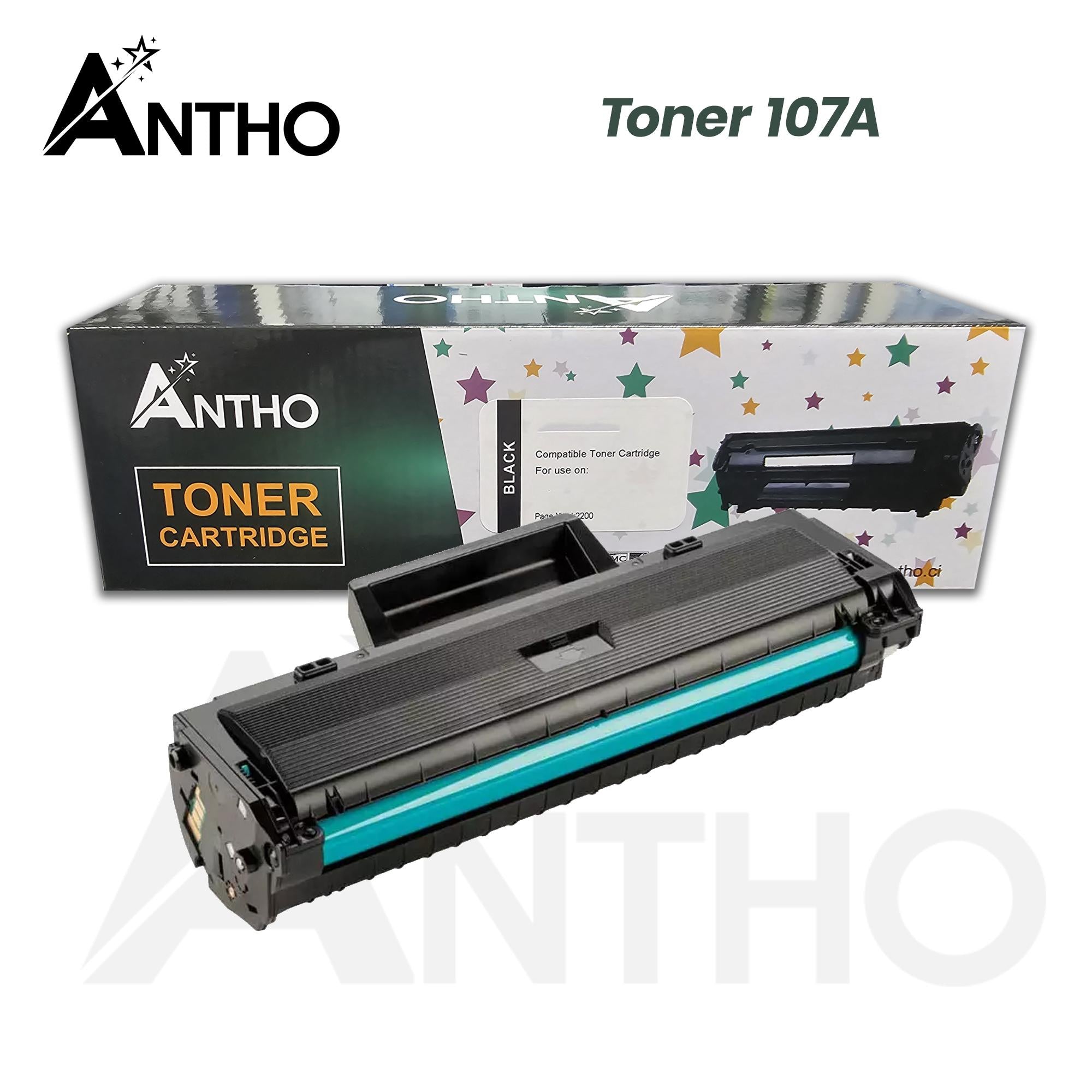 Toner compatible 107A - W1107A - Ant - Noir