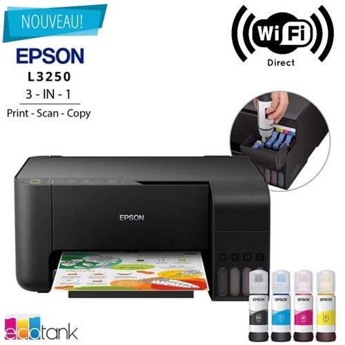 Imprimante à Réservoir D'encre Epson L3251 - L3250 - Multifonctions - 3 En 1 - Wifi