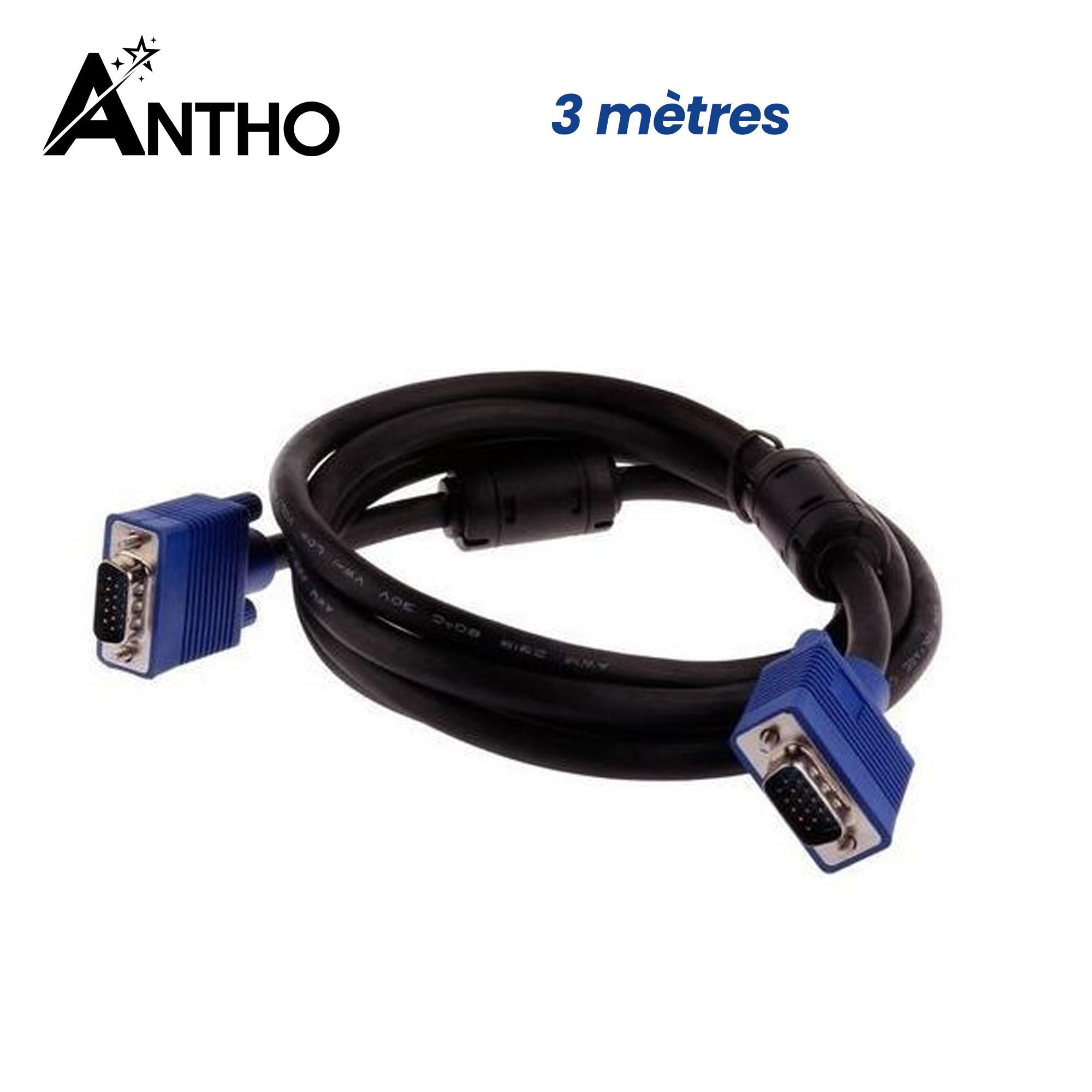 Cable VGA 3 mètres - 3m - male