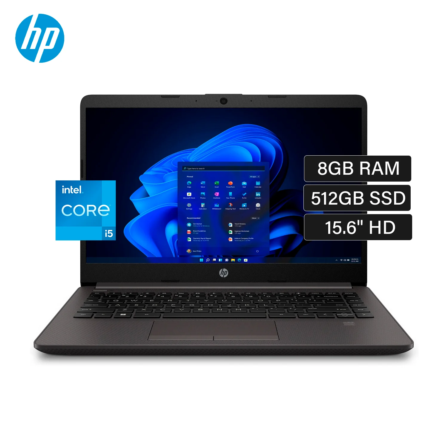 PC Portable Notebook 250 G10 - Core i5-1334U - 8GB Ram - 512 GB SSD  - 15.6" - Full HD - Webcam HD - Wifi 6 - Gigabit