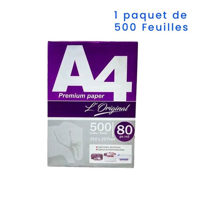 L'original Papier Rame A4, 1 Paquet 500 Feuilles - 80 GM - L original
