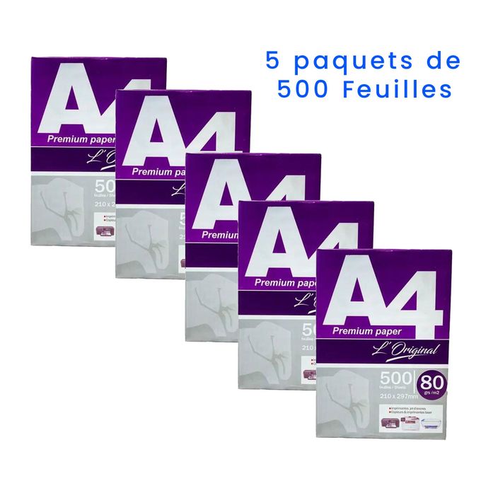 L'original Papier Rame A4, 5 Packs X 500 Feuilles - 80 GM - L original