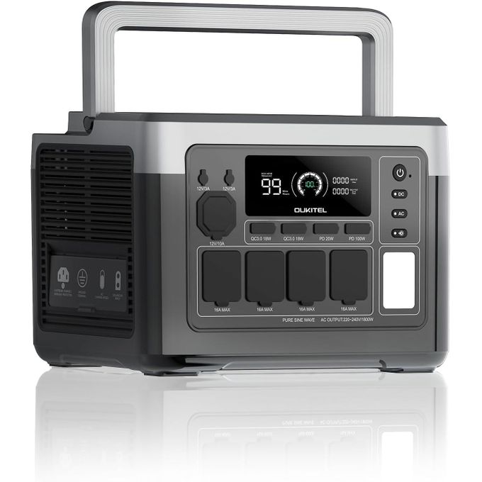 OUKITEL Power Station - Centrale électrique - P1000 Plus 1800 W – Batterie LiFePO4 1024 Wh – 11 sorties – Application mobile