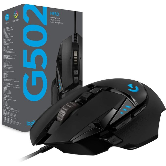 Logitech Logi G G502 HERO Souris Gamer Filaire Haute Performance, Capteur Gaming HERO 25K, 25 600 PPP, RVB, Poids Ajustable, 11 Boutons Programmables, Mémoire Intégrée, PC/Mac - Noir