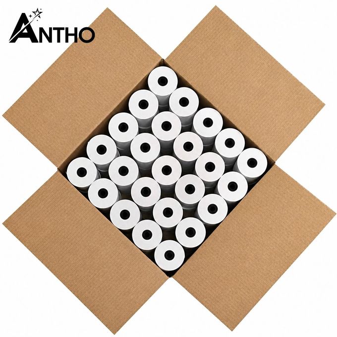 ANTHO Rouleaux Thermiques 80x80 – Qualité Pro - (Carton de 50) - 80 x 80 - Imprimante de caisse - reçu