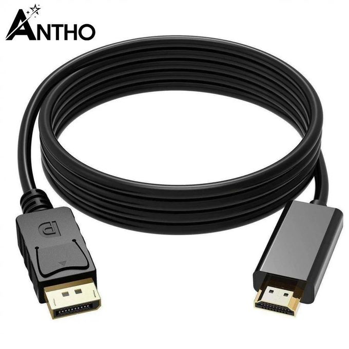 ANTHO Câble DisplayPort vers HDMI – 1.8 mètres - Haute qualité audio & vidéo